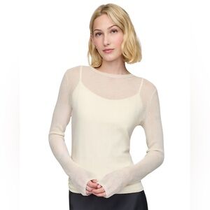 NWT Sheer Rib Knit Sweater